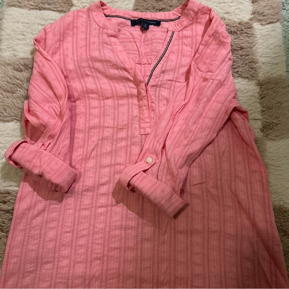 Tommy Hilfiger Pink Textured Blouse